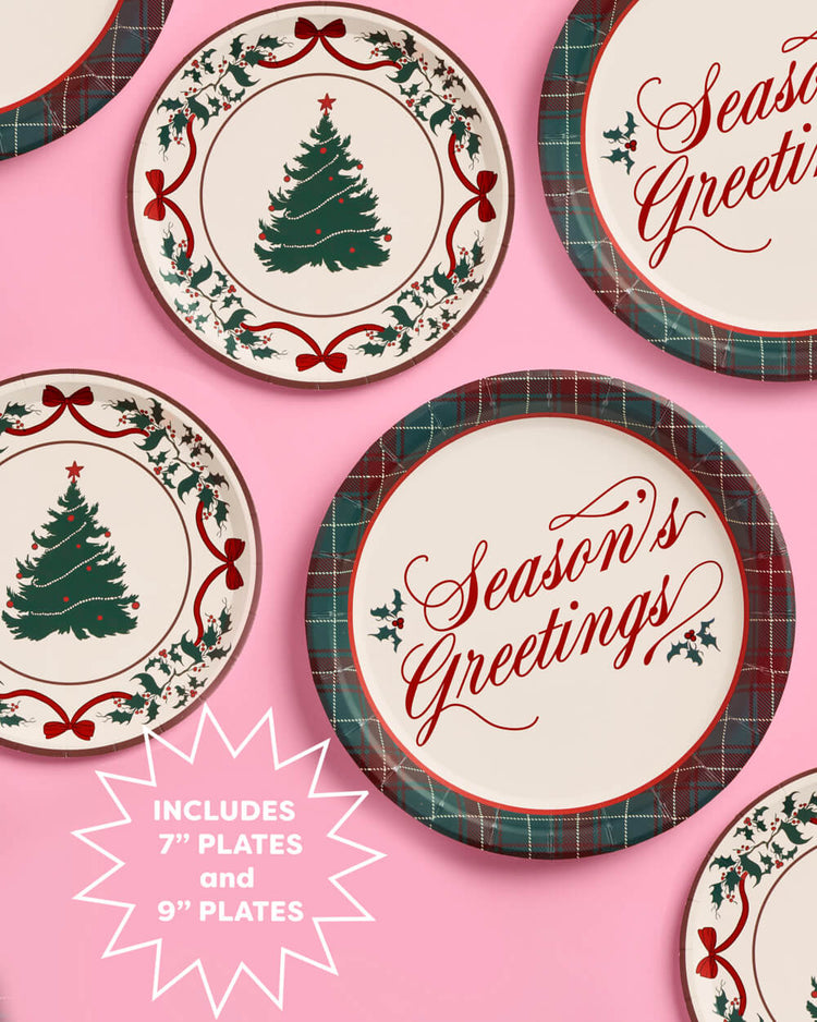Seasons Greetings Plates - holiday plate set