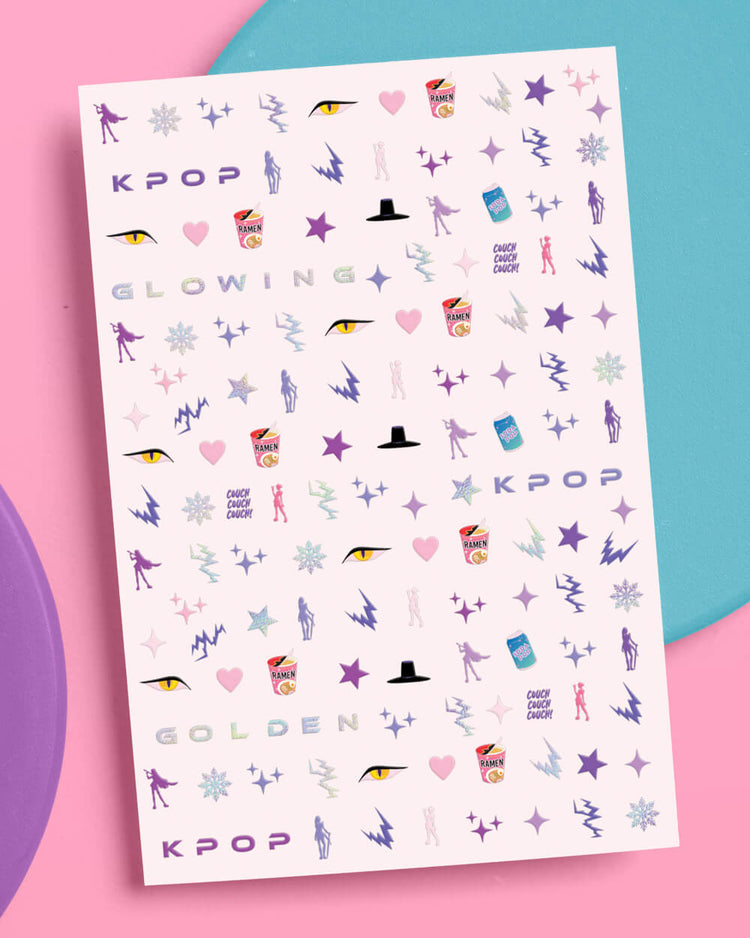 Kpop Nail Stickers - 4 sheet set