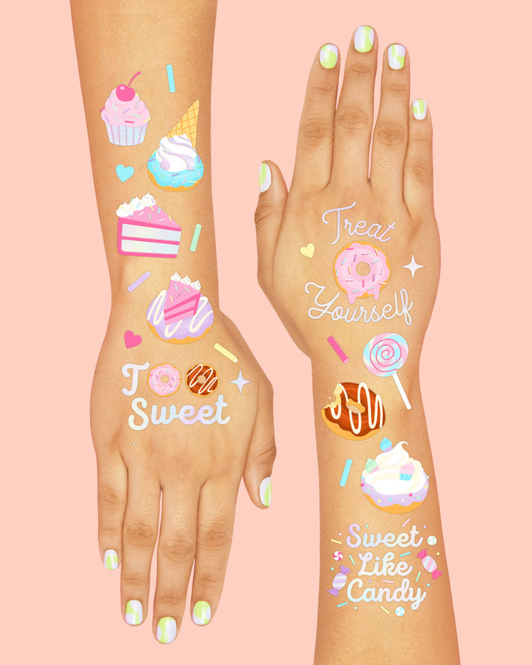 Too Sweet Tats - 50 foil temporary tattoos