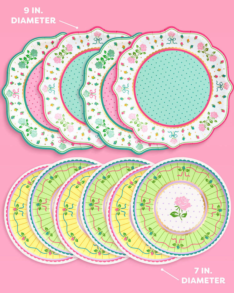 Tea Party Trio - plates, napkins, + cups