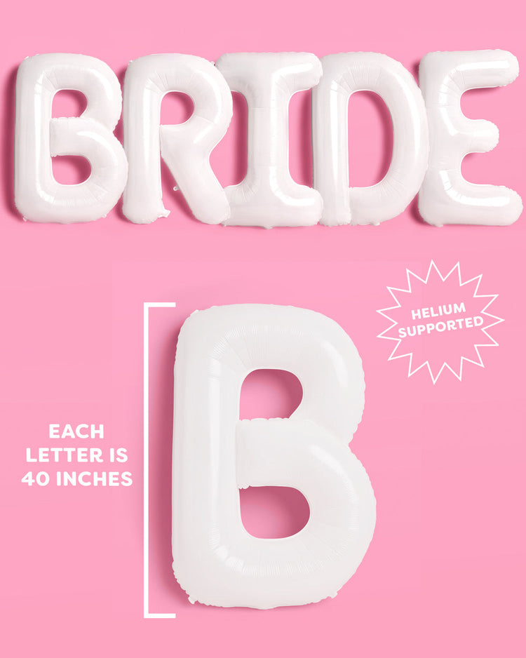 XL BRIDE Balloons - 40" white matte balloons