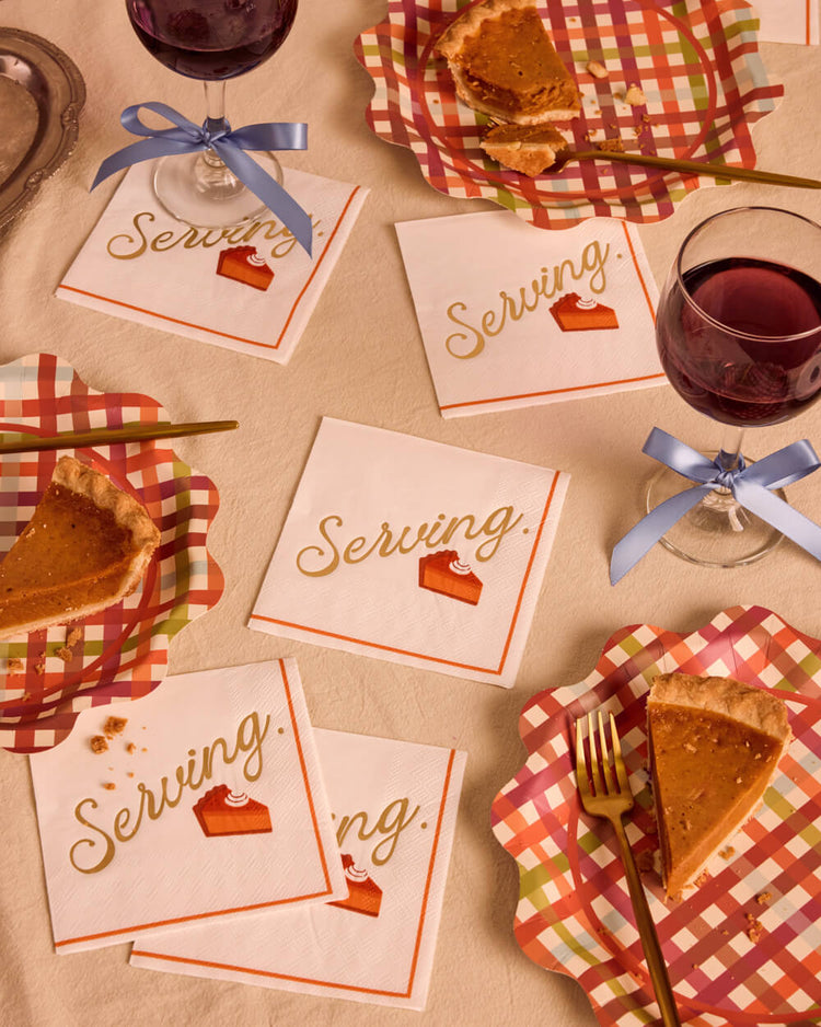 Serving Pie Napkins - gold foil cocktail napkins