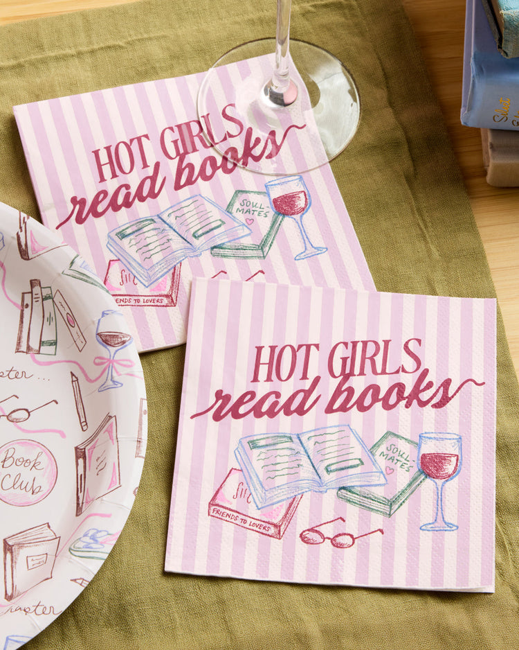 Hot Girls Book Club Napkins - 25 paper napkins