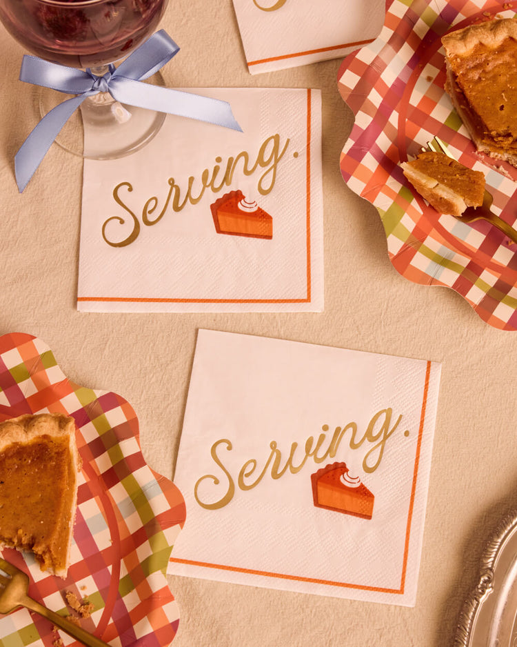 Serving Pie Napkins - gold foil cocktail napkins