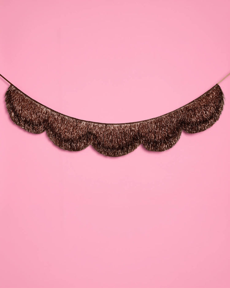 Espresso Scallop Fringe Banner - festive banner