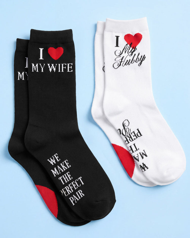 Perfect Pair Couples Socks - 2 newlywed socks