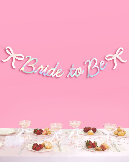 Tying The Knot Banner - iridescent foil banner
