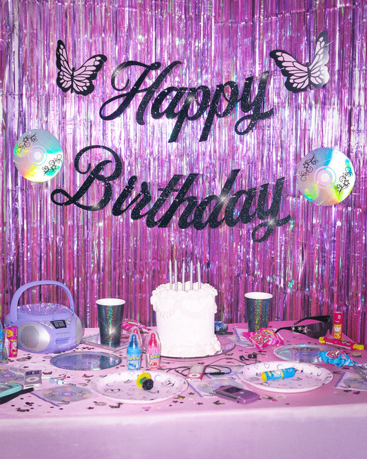 Y2K Bday Bundle - banner, tableware + more