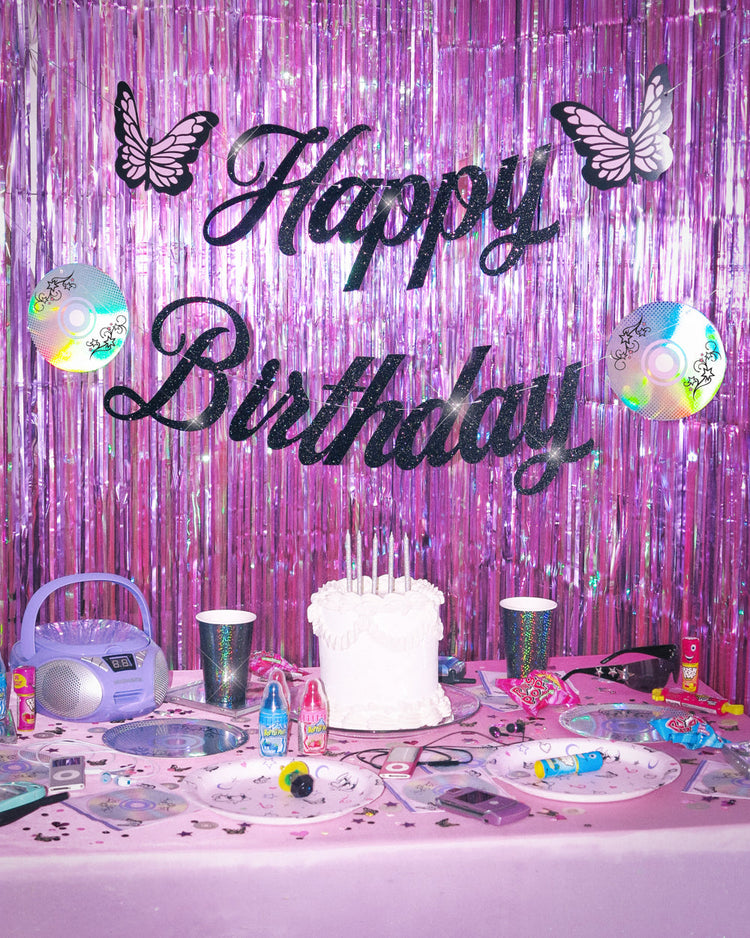 Y2K Bday Bundle - banner, tableware + more