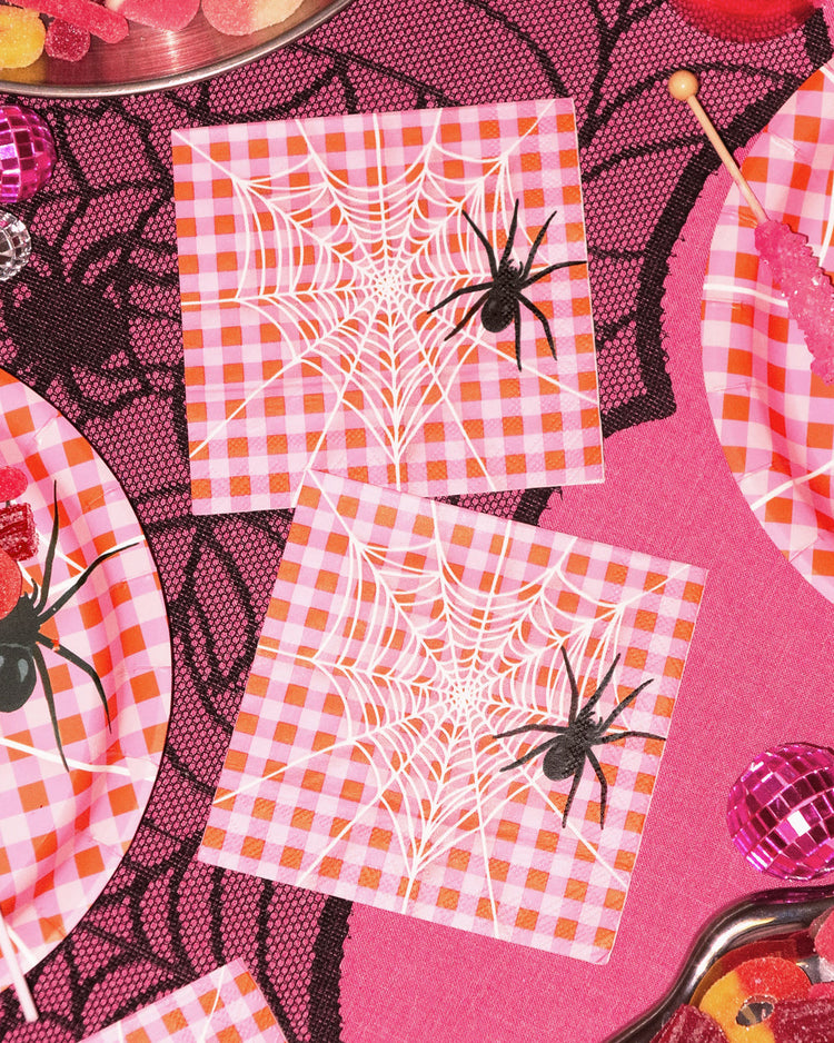 Pink Halloween Napkins - 25 cocktail napkins