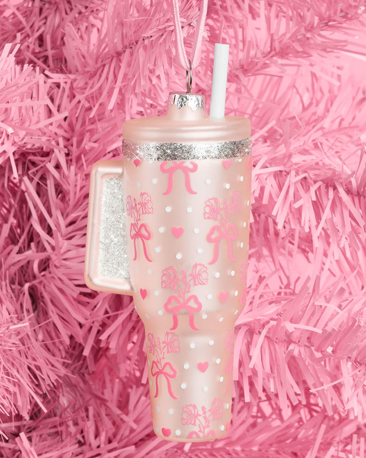 Girly Tumbler Ornament - Glass Christmas Ornament