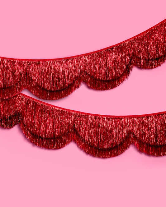 Red Fringe Banner - scalloped banner