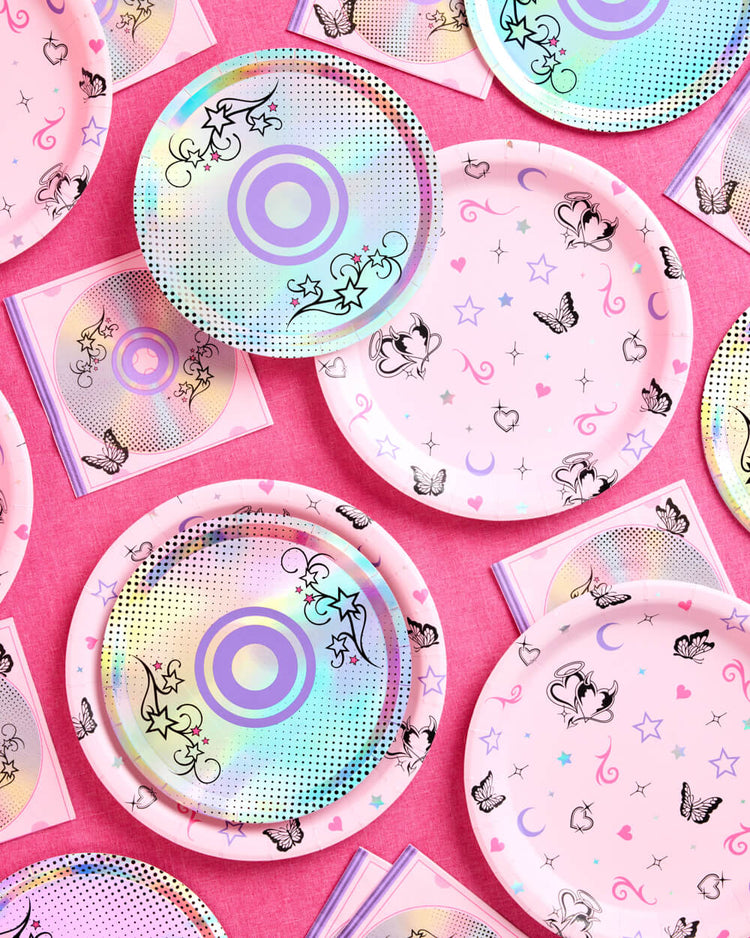 Y2K Bday Bundle - banner, tableware + more