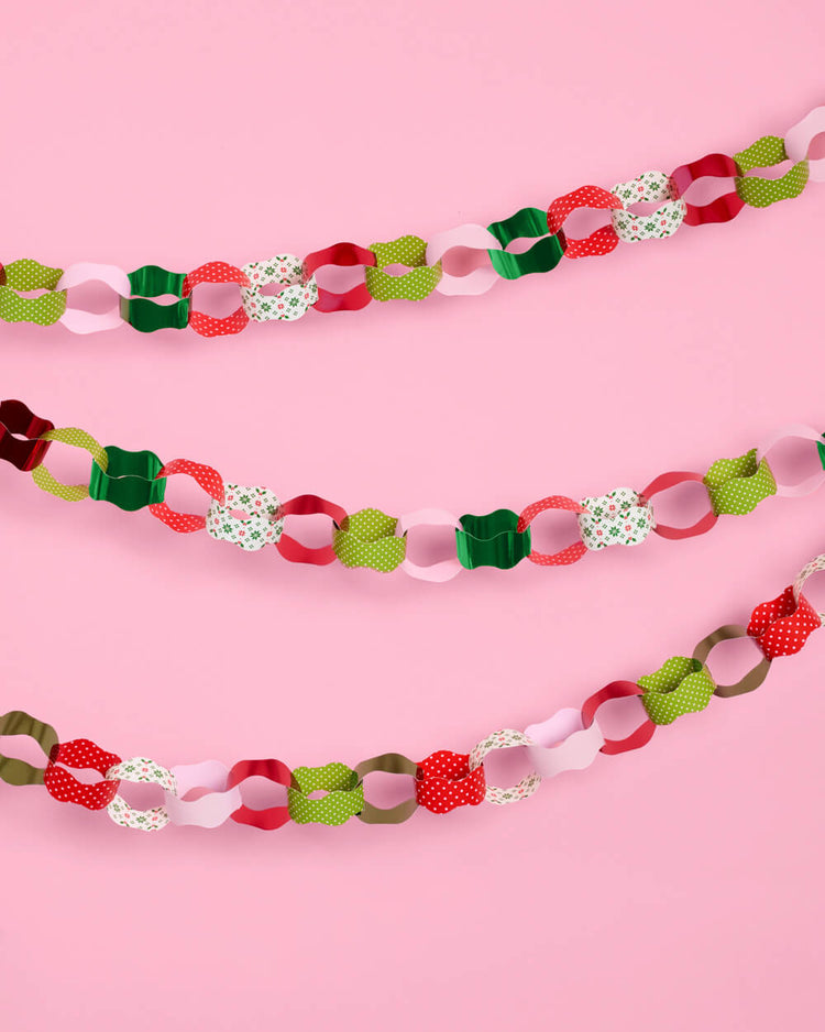 Tis the Season Paper Chains - 90 strip holiday garland