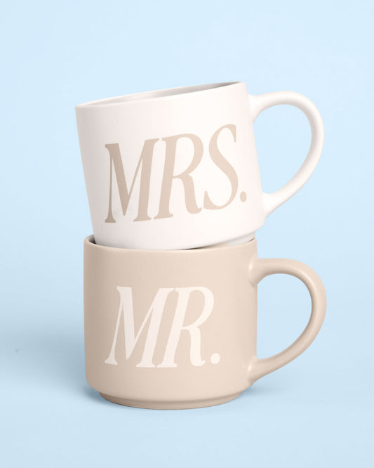 Mr + Mrs Mugs - 2 ceramic mugs