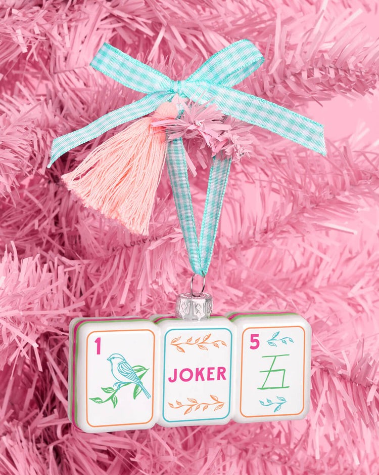 Mahjong Tile Ornament - glass ornament