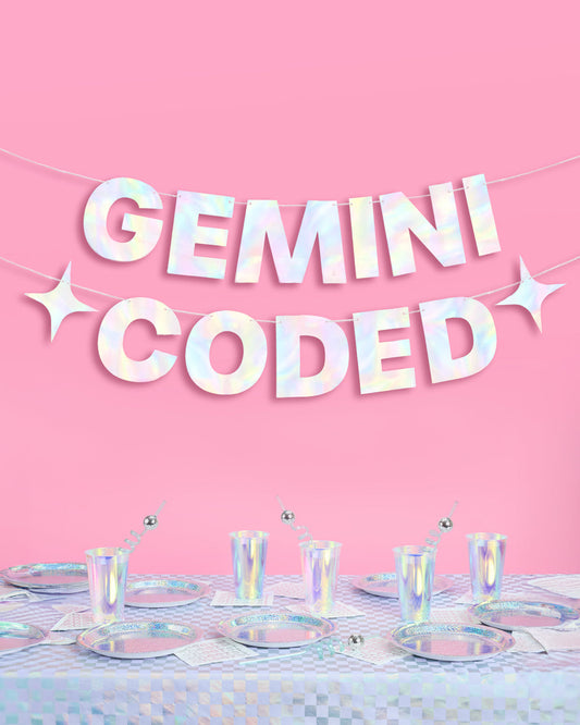 Gemini Coded Banner - iridescent foil banner
