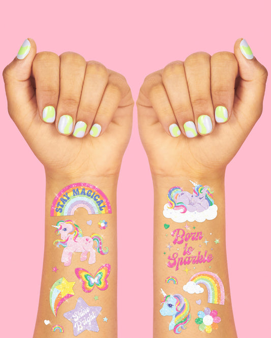 Glitter Unicorn Tattoos - 180 temporary tattoos