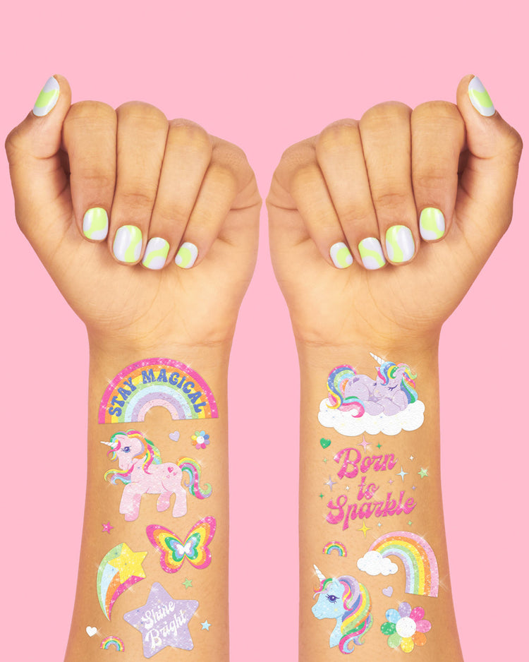 Glitter Unicorn Tattoos - 180 temporary tattoos