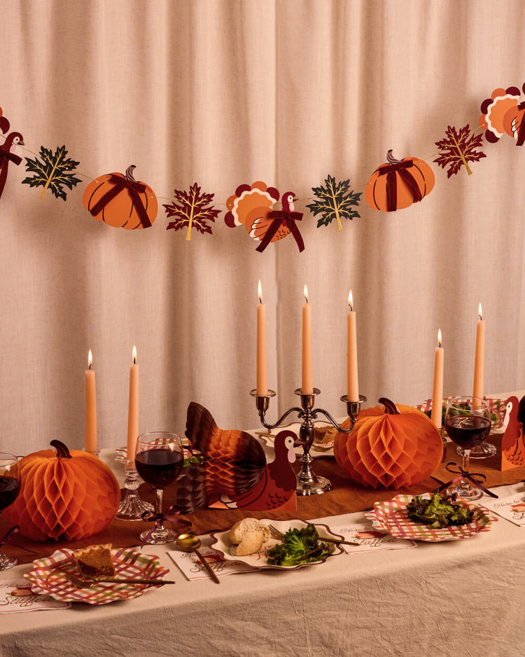 Give Thanks Harvest Banner - fall pumpkin garland