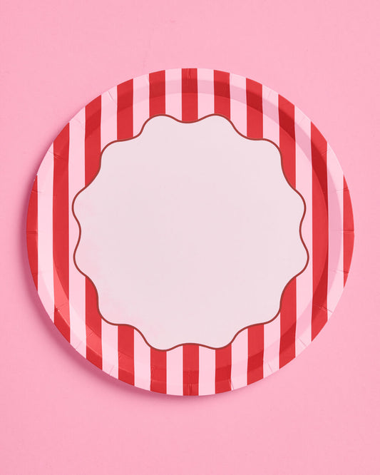 Candy Stripe Plates - 10 paper plates, 7in