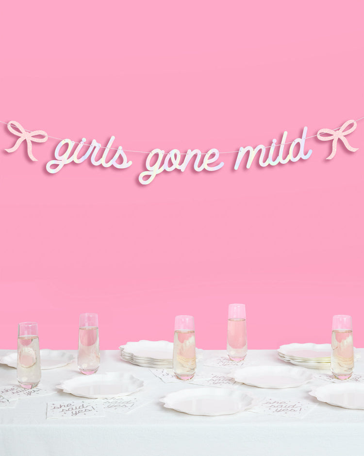 Girls Gone Mild Banner - iridescent foil banner