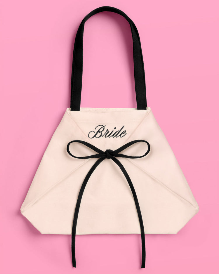 Classic Bride Tote - embroidered canvas tote w. bows