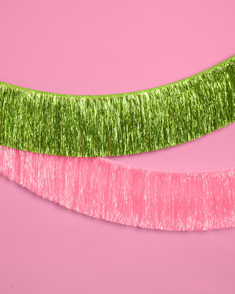 Emerald City Pack - pink + green fringe banners
