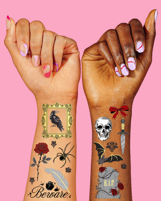 Romantic Horror Tats - 60 temporary tattoos