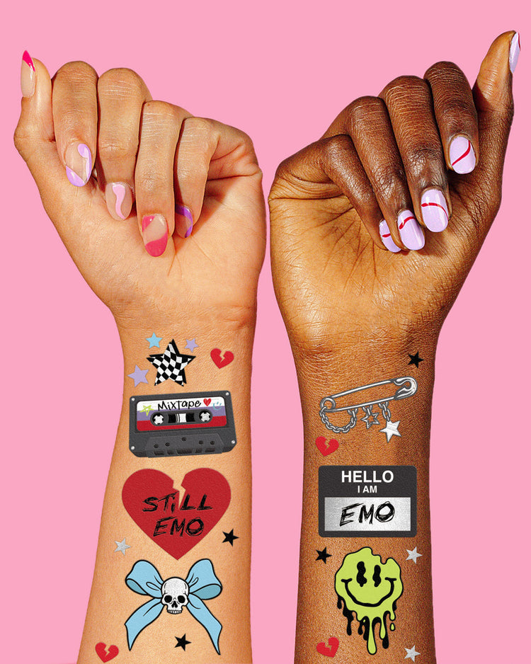 Emo Tattoos - 54 foil temporary tattoos