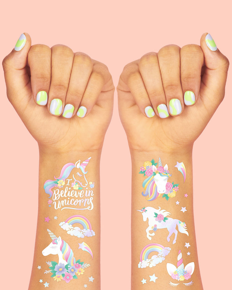 Unicorn Tats - 52 foil temporary tattoos