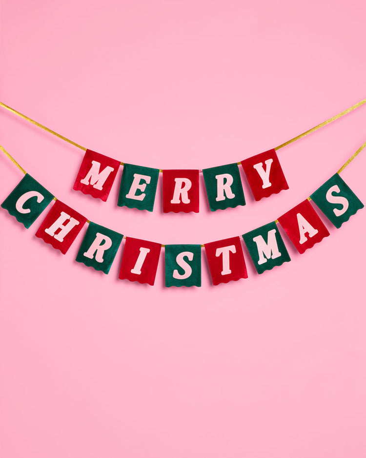 Merry Christmas Banner - Velvet Flag Banner