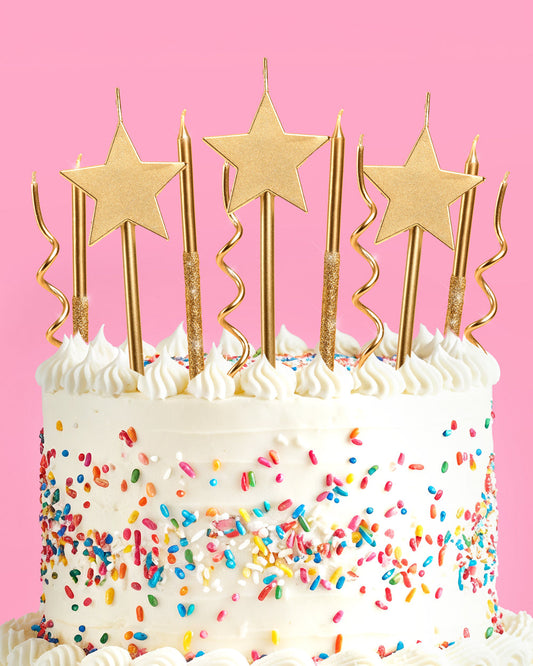 Make a Wish Gold Candles -  gold glitter candles