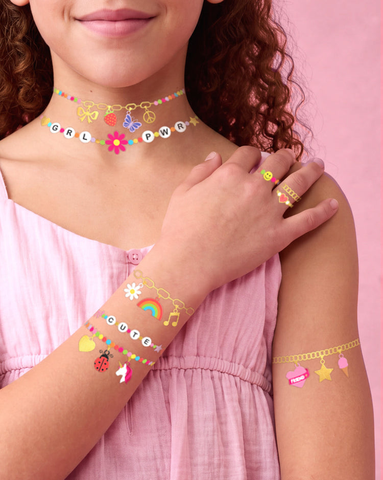 Wrist Candy Temporary Tattoos - gold foil + beaded