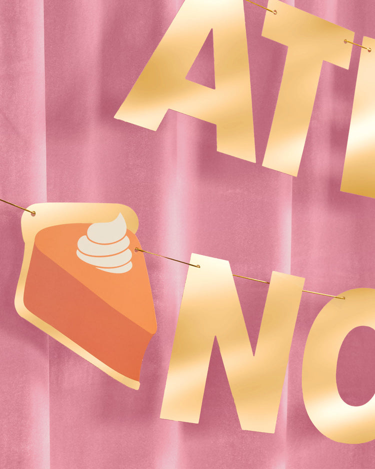 Left No Crumbs Banner - gold foil banner