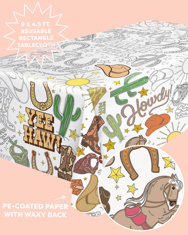 Western Coloring Tablecloth - paper coloring tablecloth