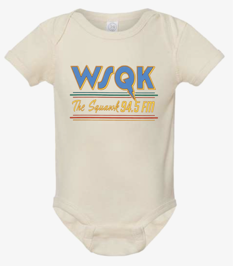 WSQK The Squak 94.5 FM Cotton Infant Baby Rib Bodysuit Onesie