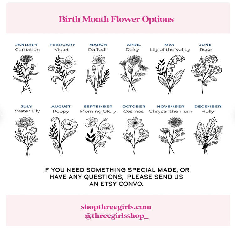 Birth Month Floral Tote Bag | Birthday Month Gift