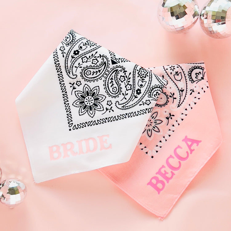 Cowgirl Western Bandana | Custom Personalized Bachelorette Bandana's