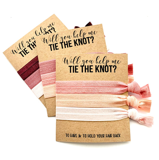 Bridesmaid Proposal Will you help me tie the knot Bridesmaid hair ties
