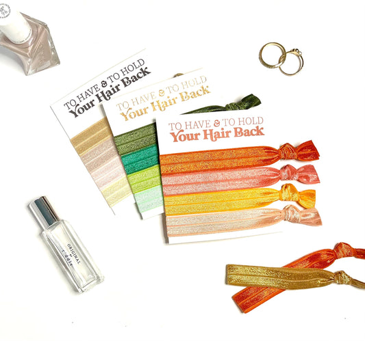 Retro To have & to hold your hair back Bridal Party Hair Tie Favors