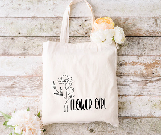 Flower Girl Natural Canvas Tote Flower Girl Proposal Gift Tote Bag Gift for Flower Girl
