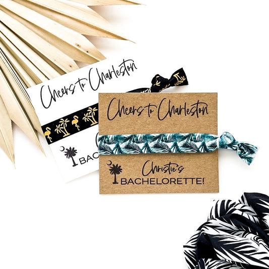 Cheers to Charleston | Custom Charleston Bachelorette Birthday Hair Tie Favors
