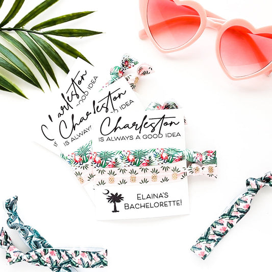 Charleston is always a good idea Bachelorette Hair Tie Favor | Charleston Birthday Girls Trip Gifts