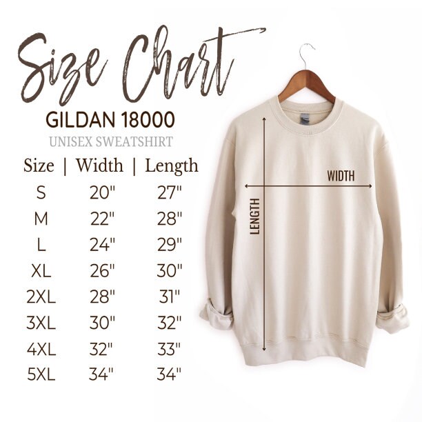 the size chart for a sweatshirt with measurements